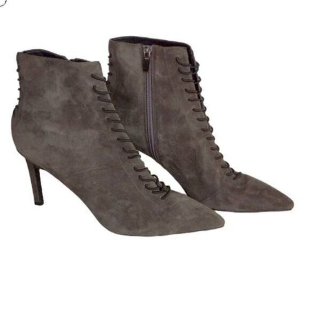 Kendall & Kylie Women’s Ankle Boot Pointed Toe Stiletto Heels‎ Grey Suede Witchy